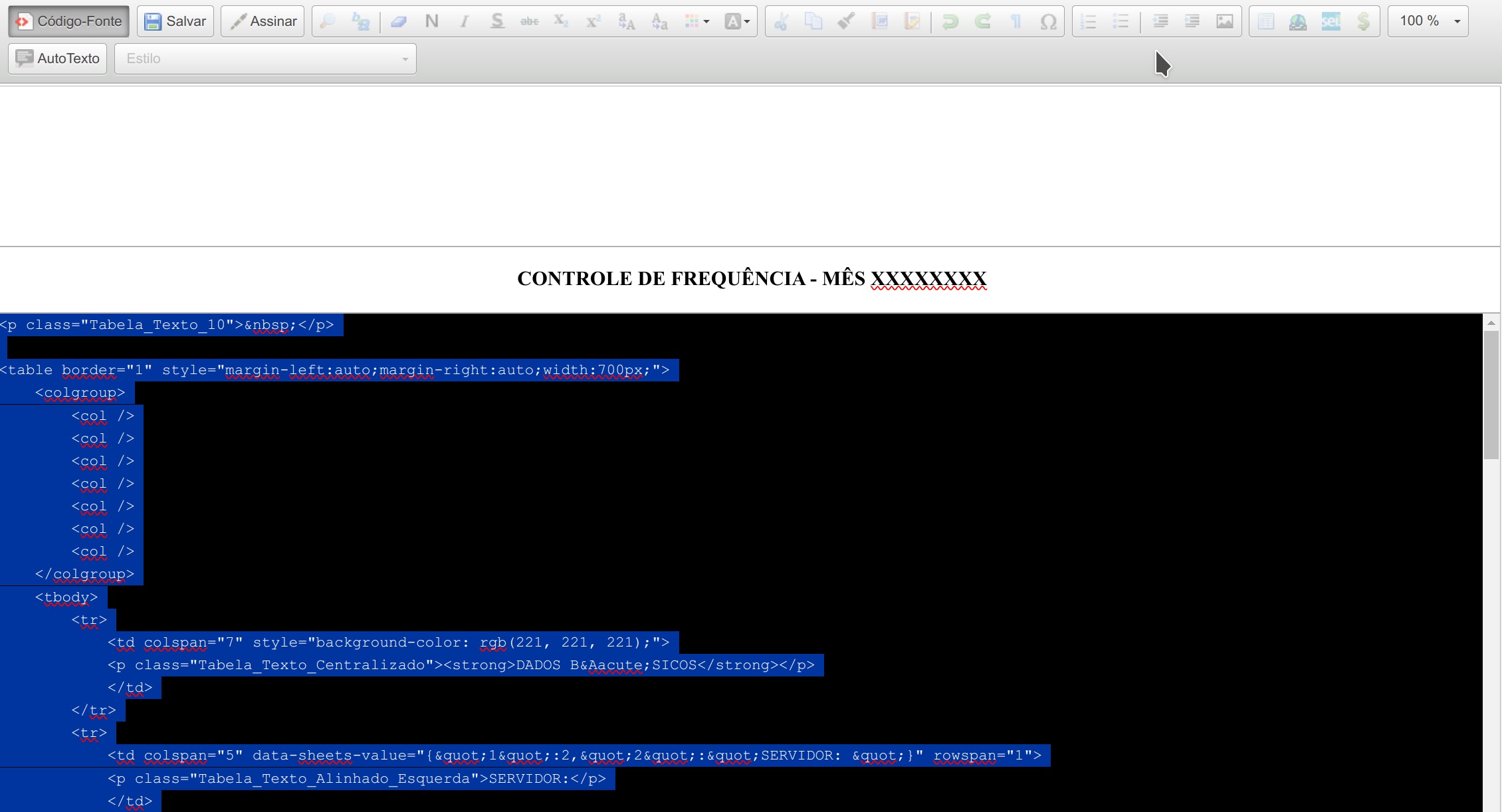 Selecionar Todo o HTML