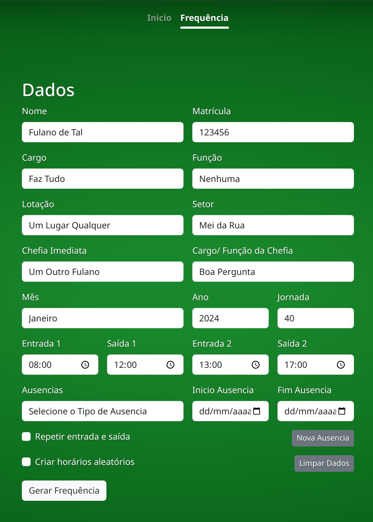 Inclusão de Dados